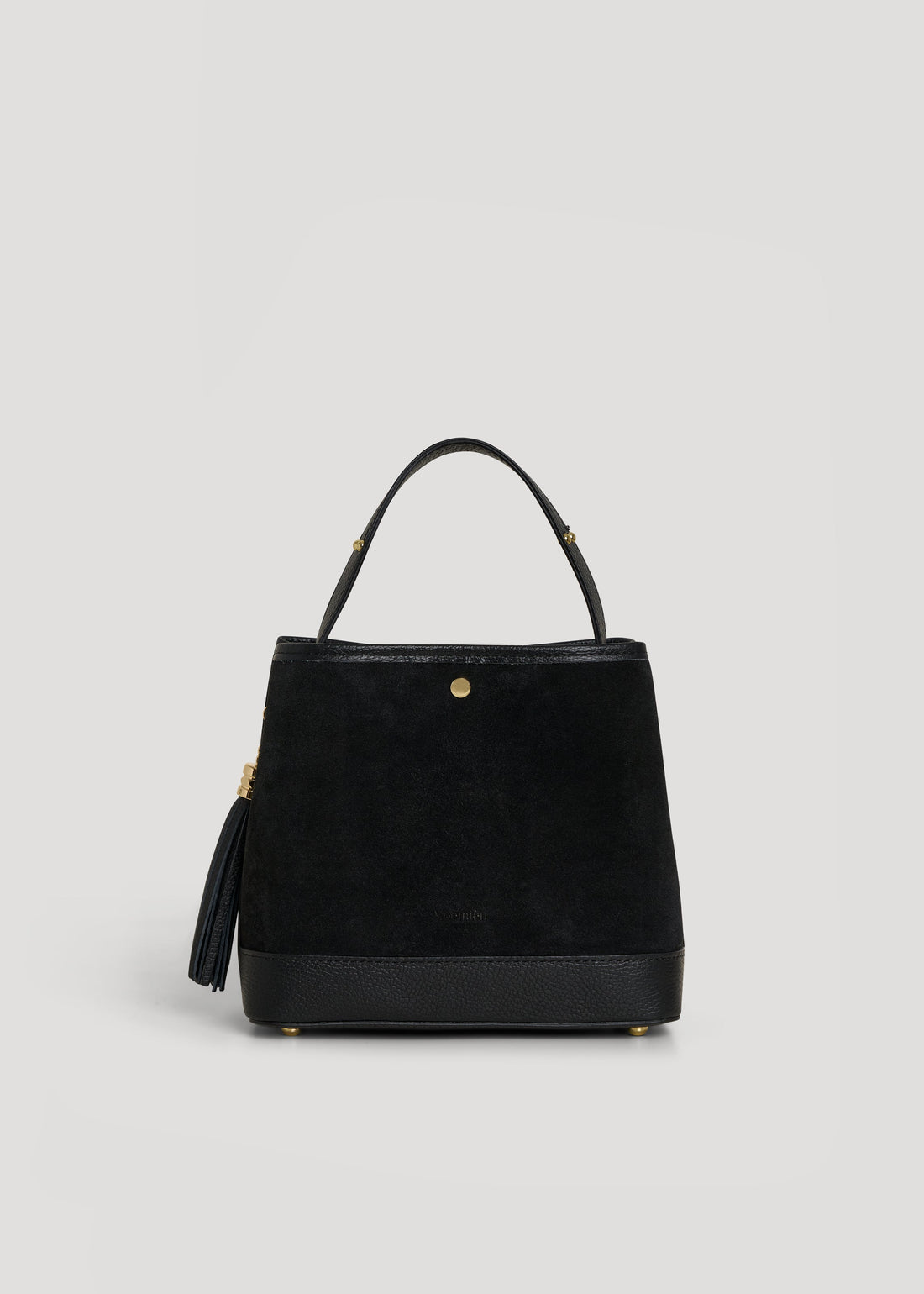 Kendy Bag in Black Suede and Dollar Leather