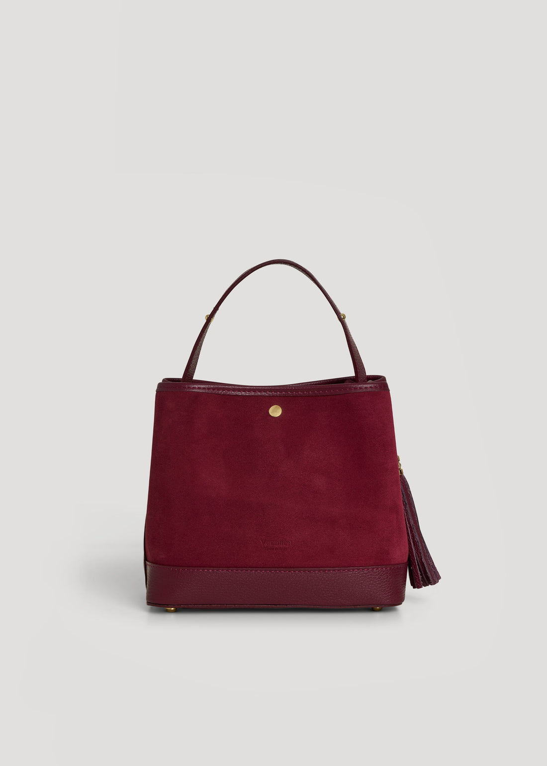 Kendy Bag in Burgundy Suede and Dollar Leather