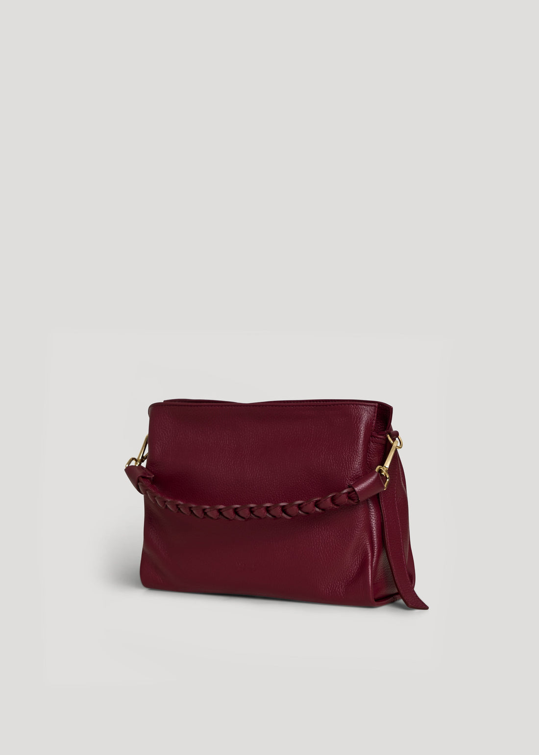 Braid Micro Bag in Burgundy Dollar Leather