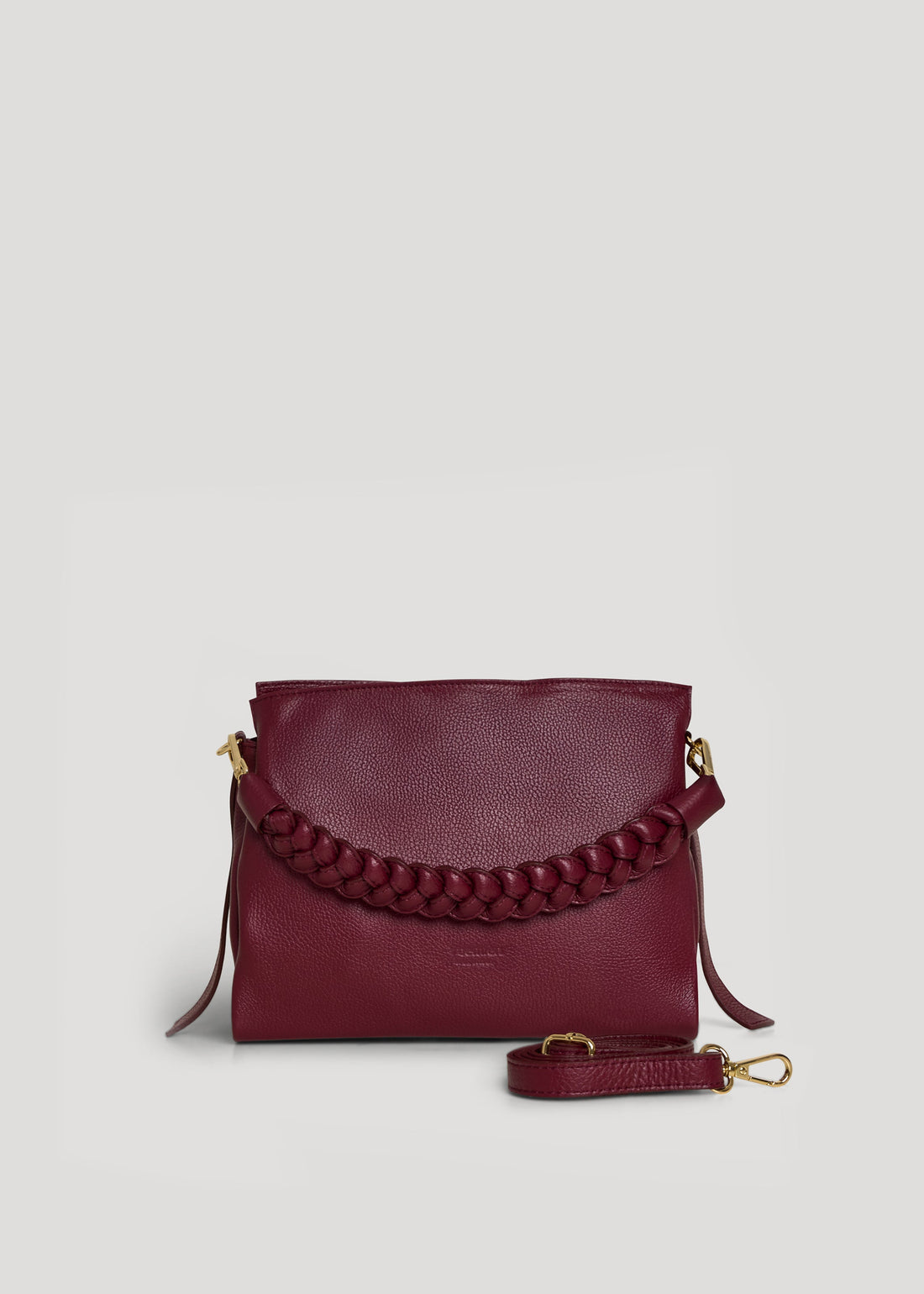 Braid Micro Bag in Burgundy Dollar Leather