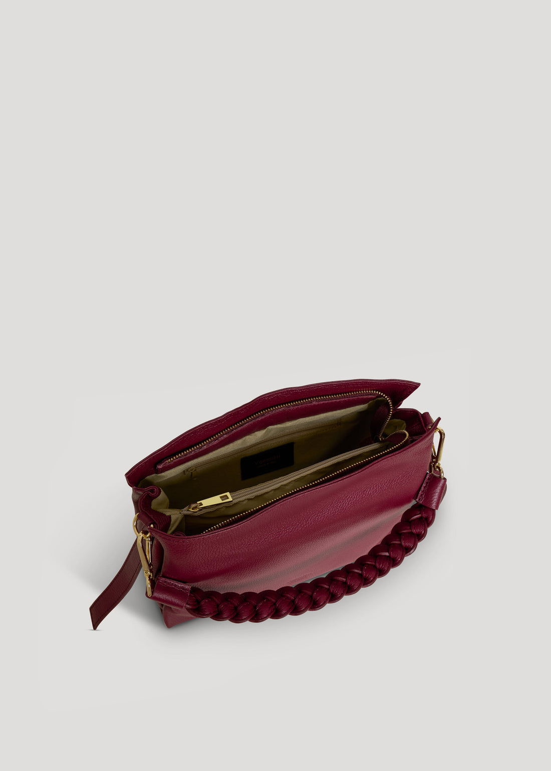 Braid Micro Bag in Burgundy Dollar Leather