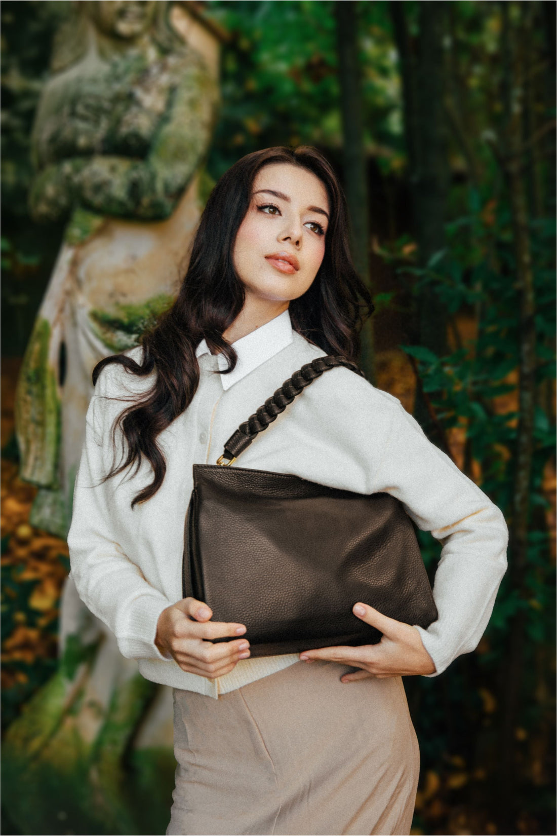 Braid Bag in Dark Brown Dollar Leather
