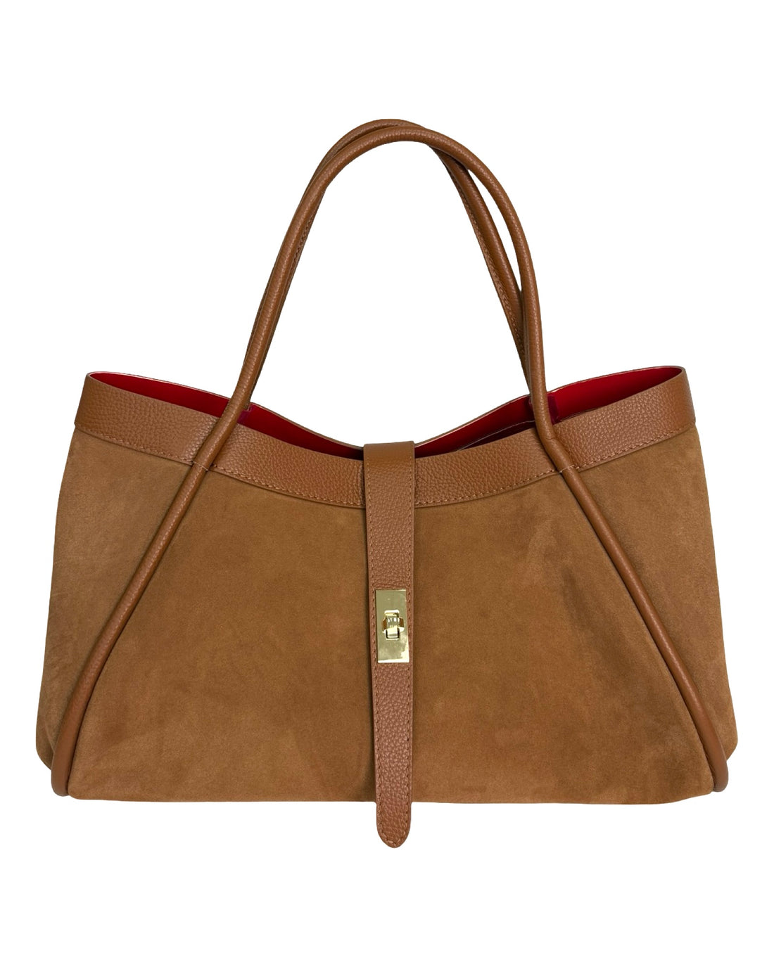 Mayfair Bag in Suede and Dollar Leather Tan