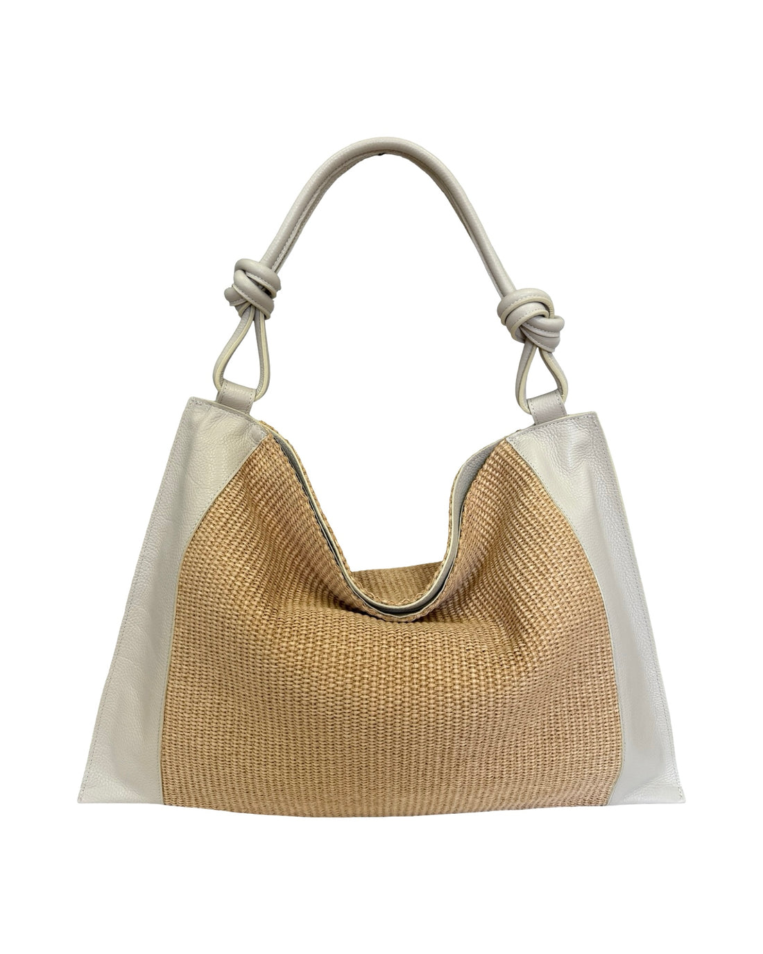 Margot Bag in Raffia and Dollar Leather Beige
