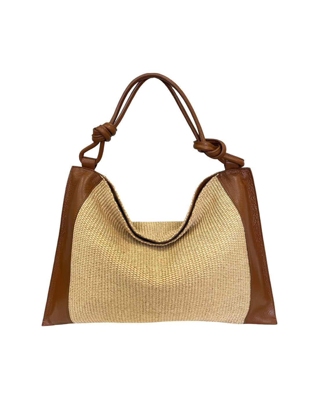 Margot Bag in Raffia and Dollar Leather Tan