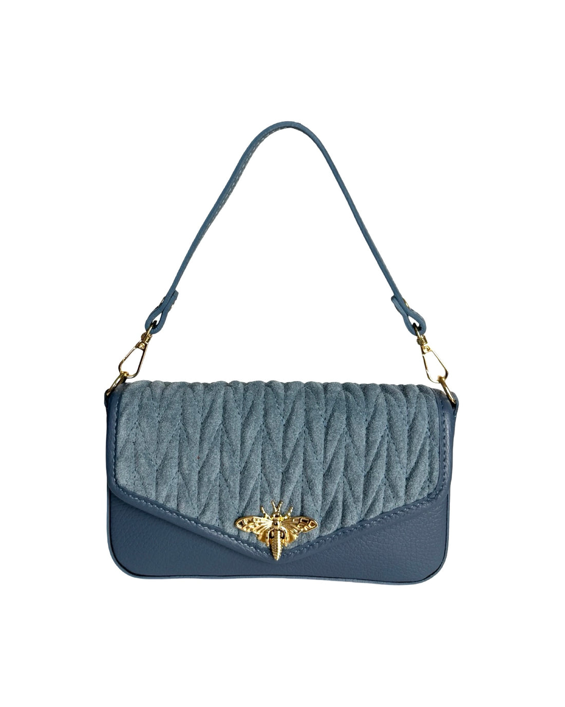Liliane Bag in Dollar and Suede Leather Avio
