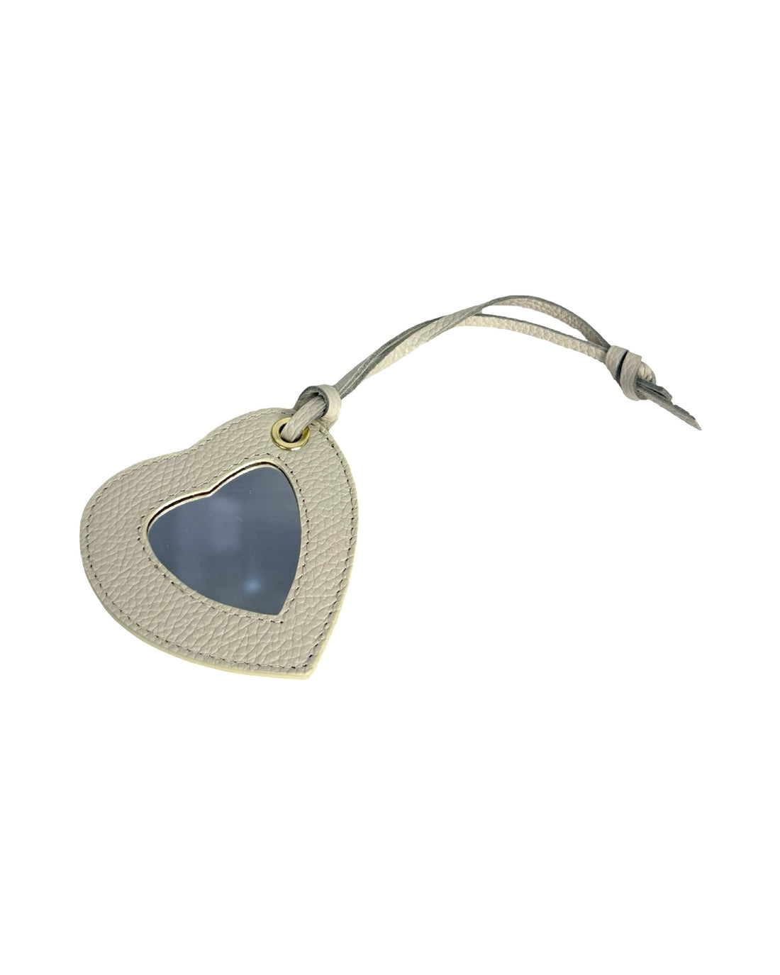 Heart Mirror Tag in Dollar Leather White