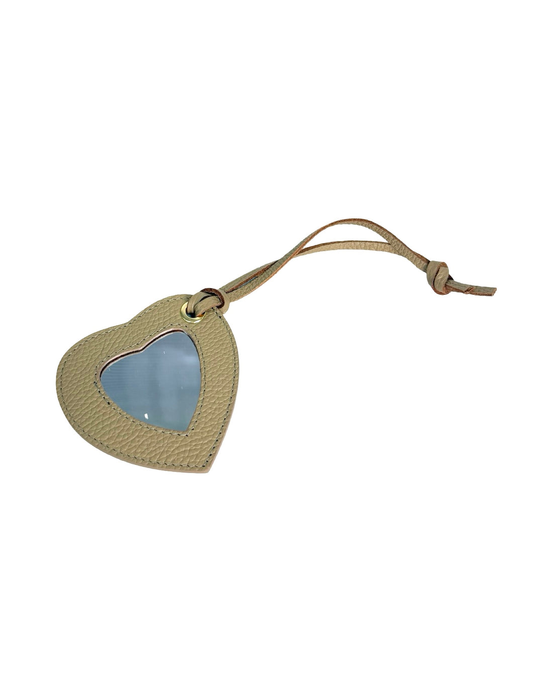 Heart Mirror Tag in Dollar Leather Taupe