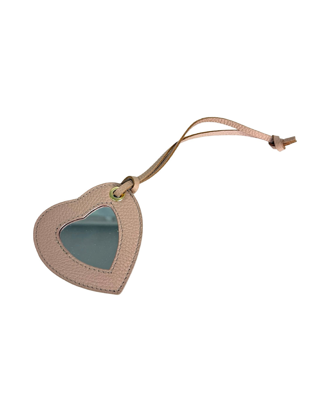 Heart Mirror Tag in Dollar Leather Powder Pink