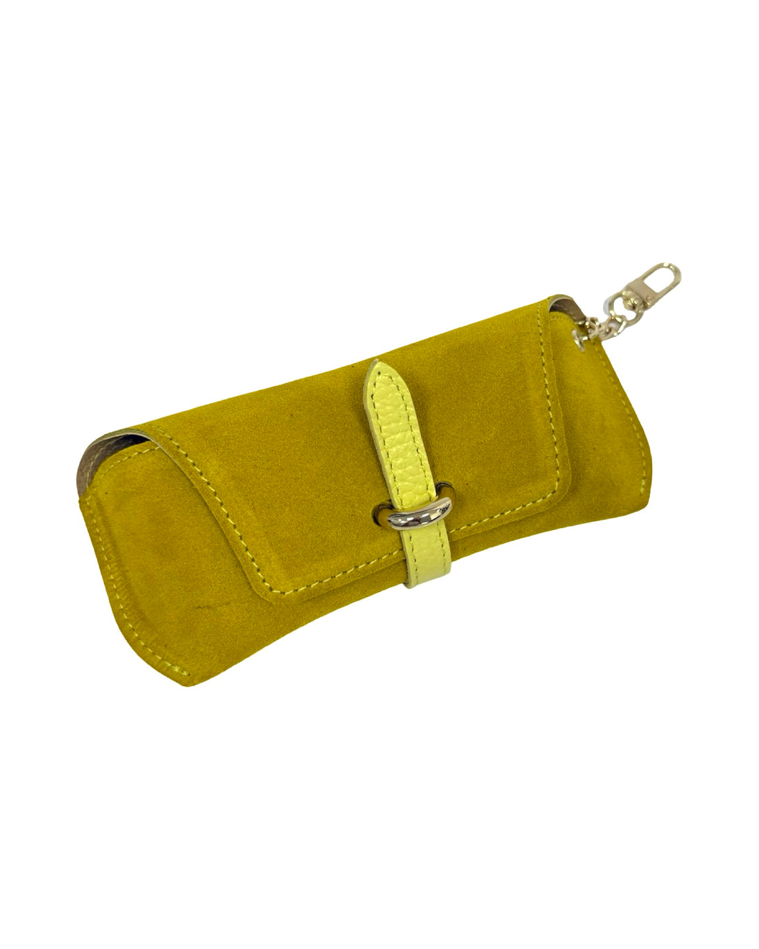 Ella Eyeglass Case in Suede and Dollar Leather Mustard Yellow