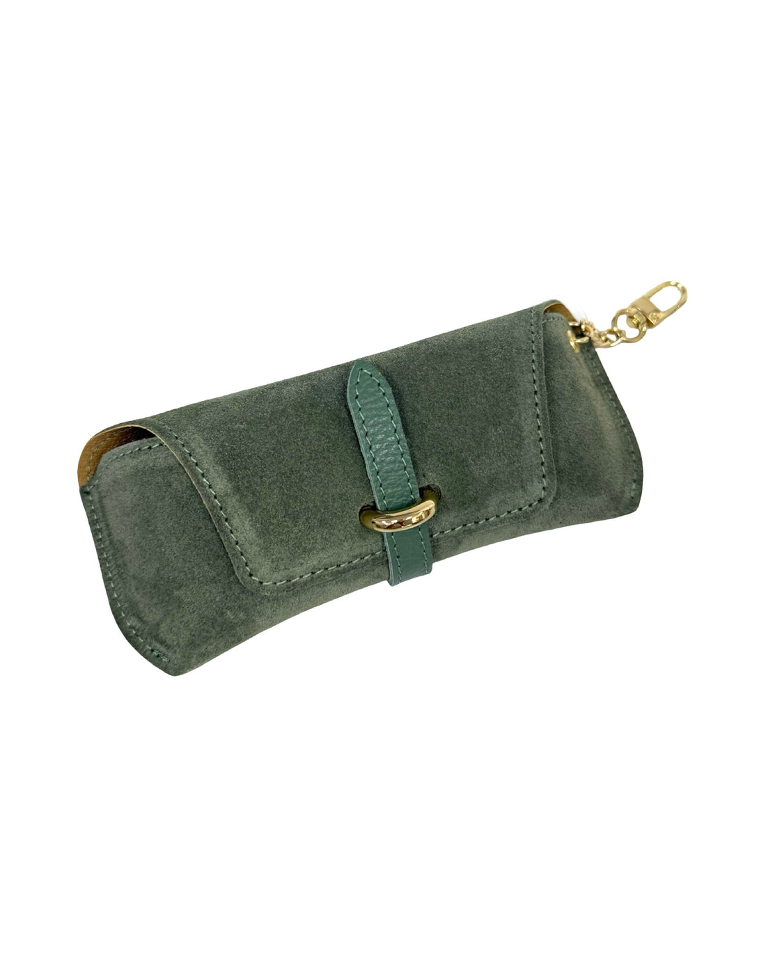 Ella Eyeglass Case in Suede and Dollar Leather Mint Green