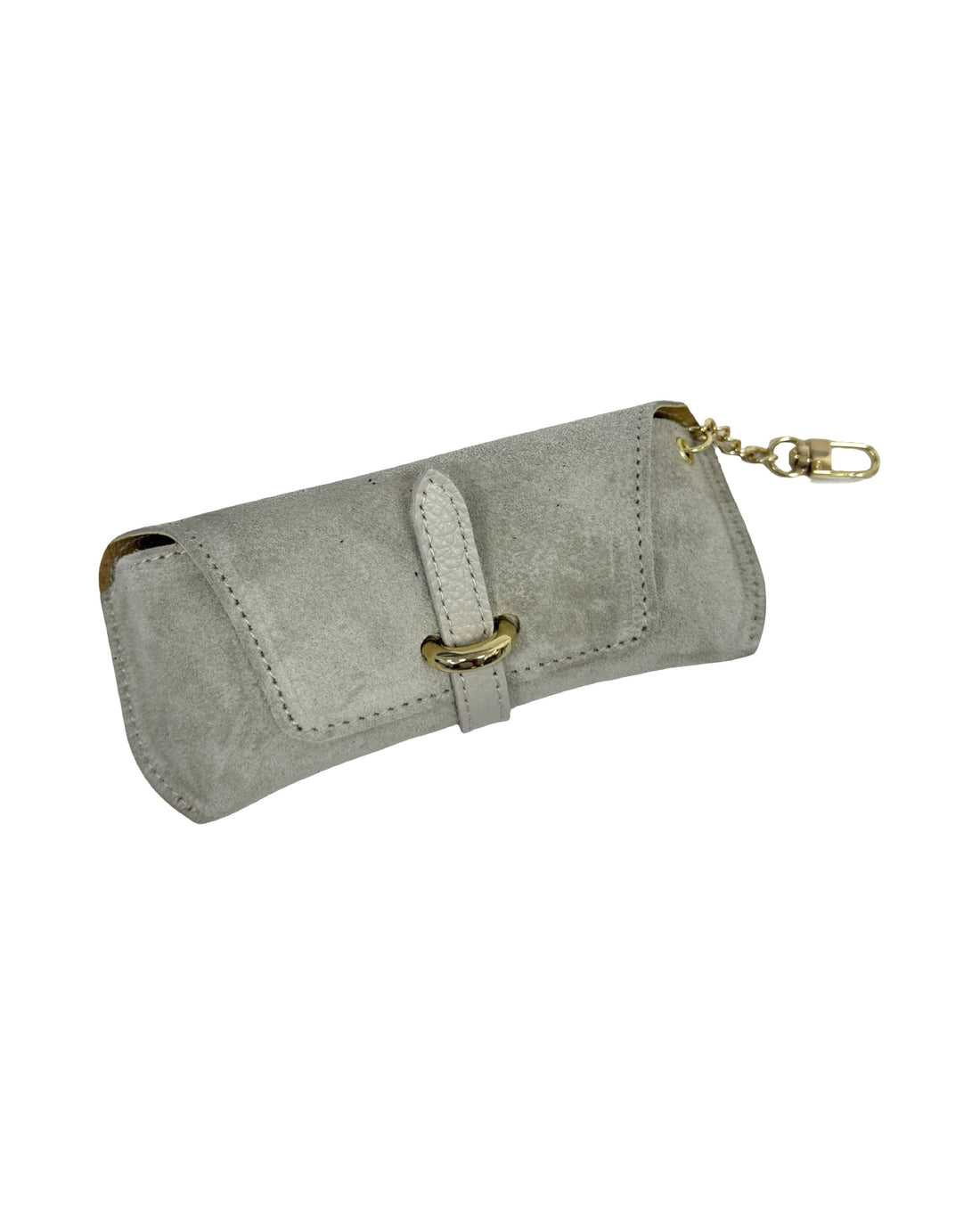 Ella Eyeglass Case in Suede and Dollar Leather Grey