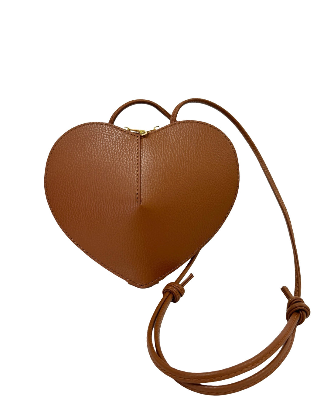 Borsa cuore in pelle dollaro Cuoio