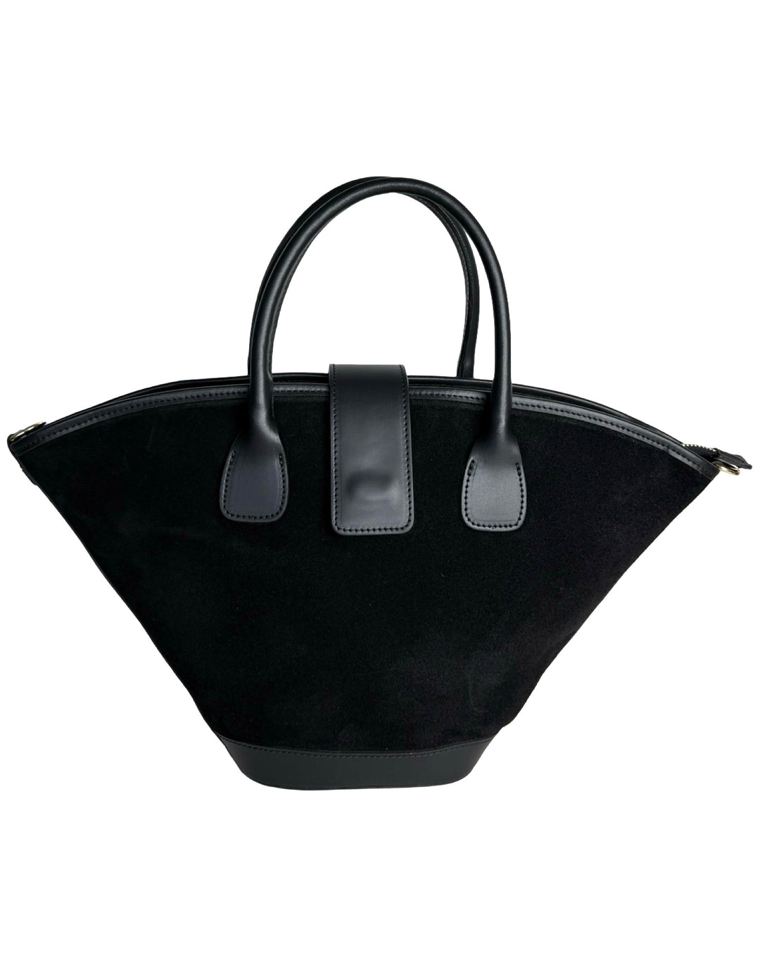 Borsa Aria in pelle scamosciata nera