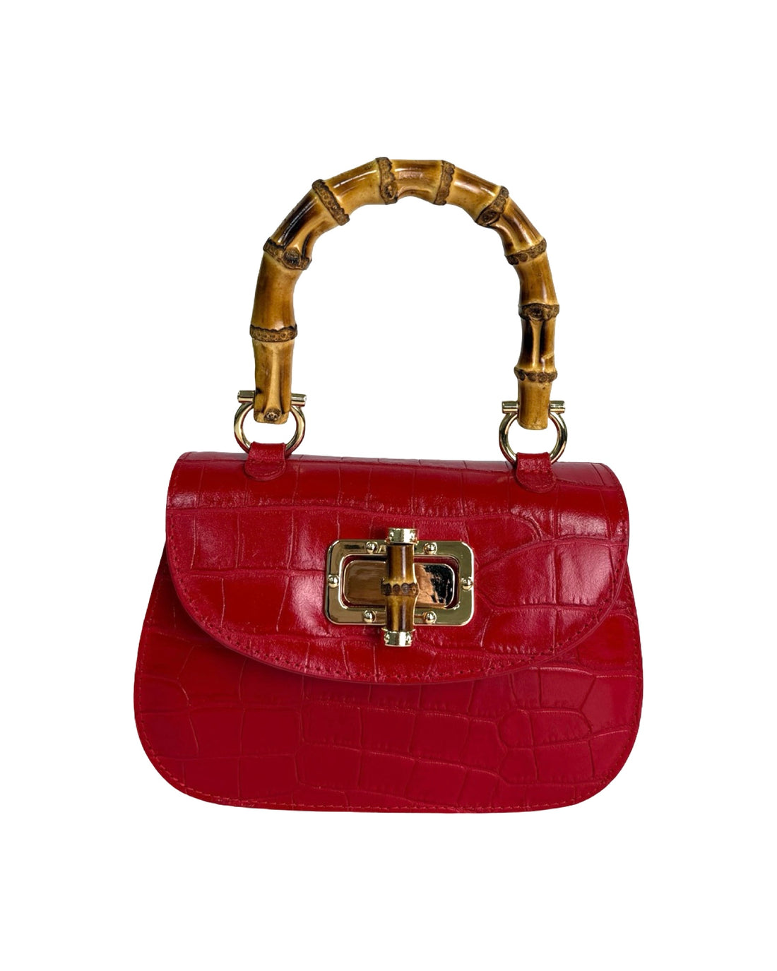 Borsa Divina in pelle spazzolata e croco rosso
