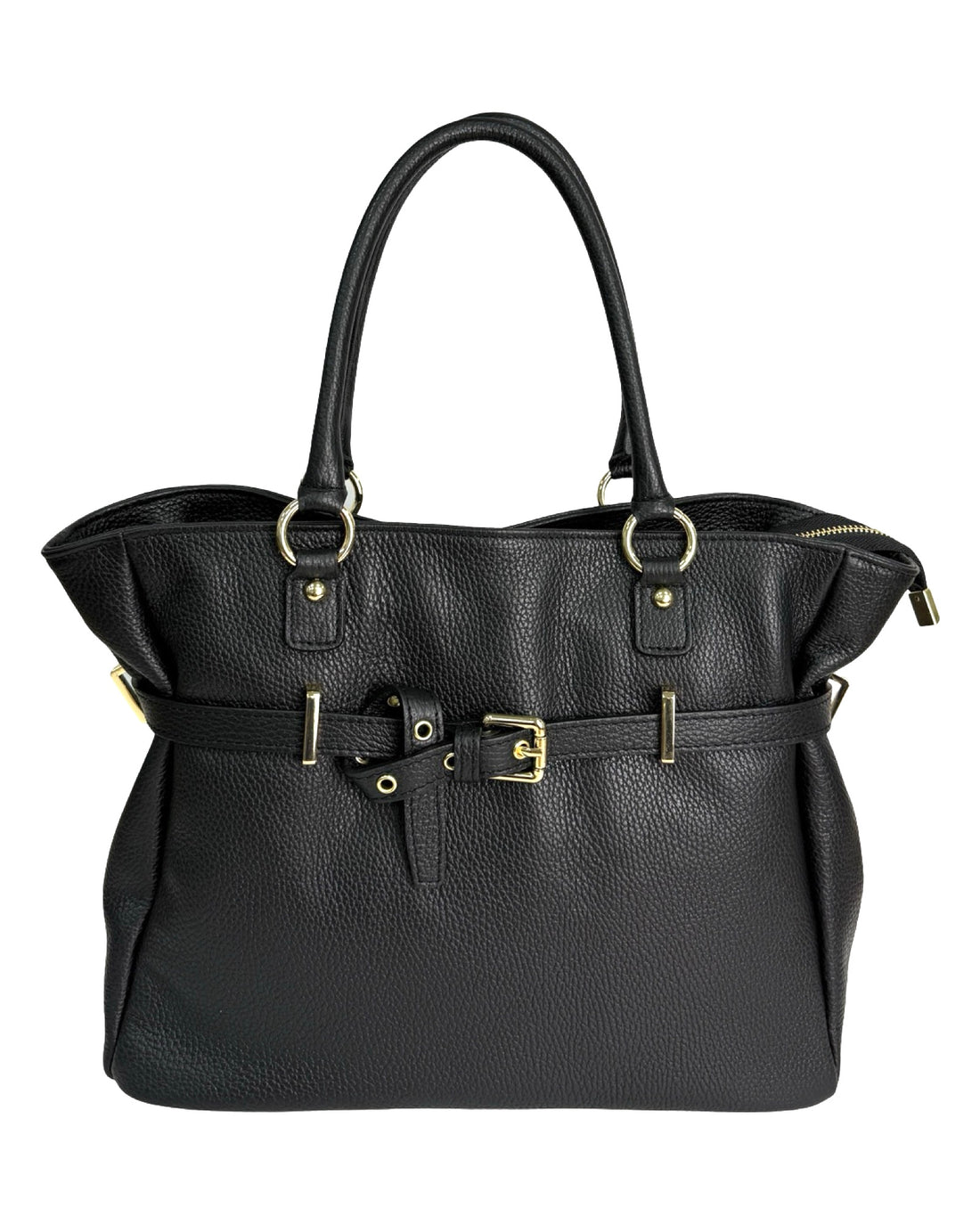 Vittoria Bag in Dollar Leather Black