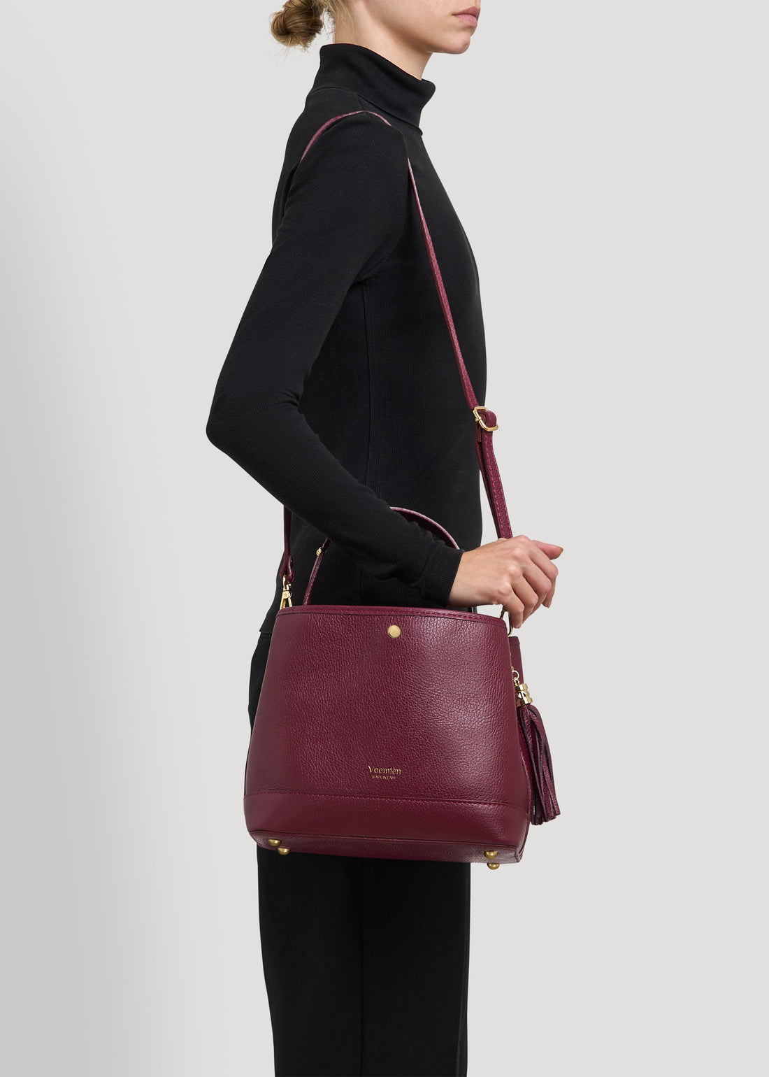 Kendy Bag in Burgundy Dollar Leather