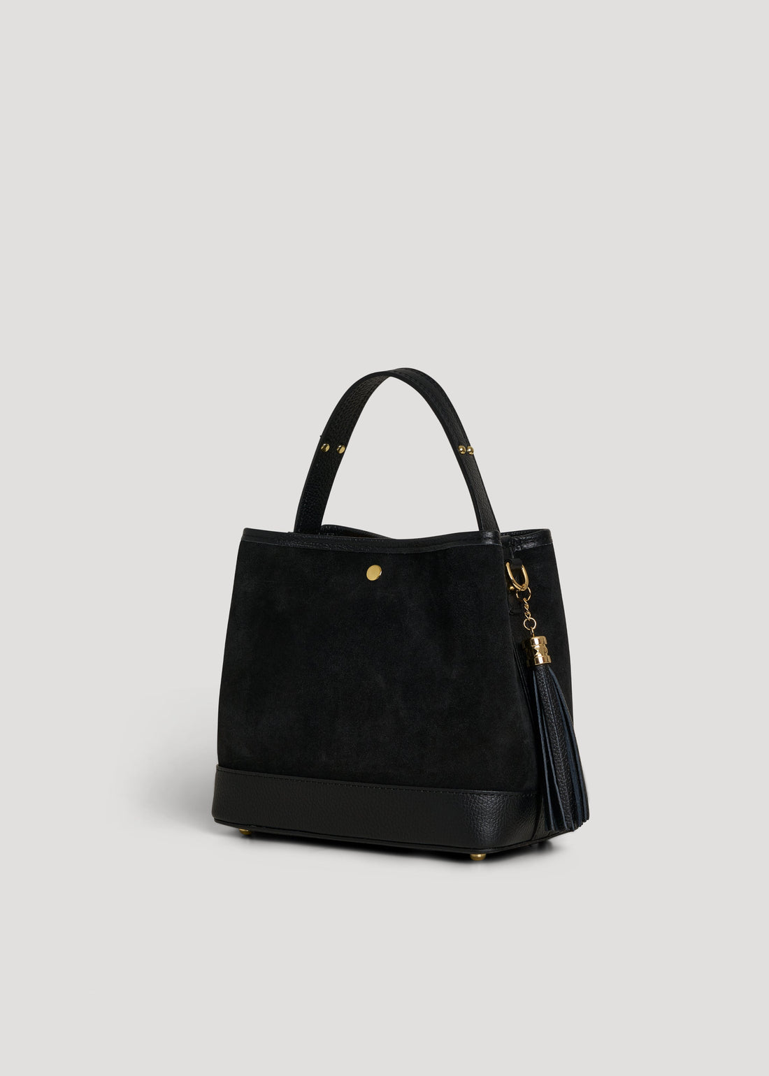 Kendy Bag in Black Suede and Dollar Leather