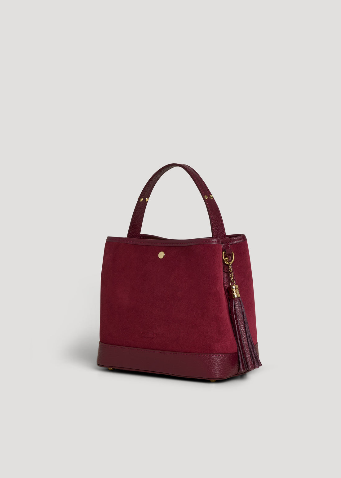 Kendy Bag in Burgundy Suede and Dollar Leather