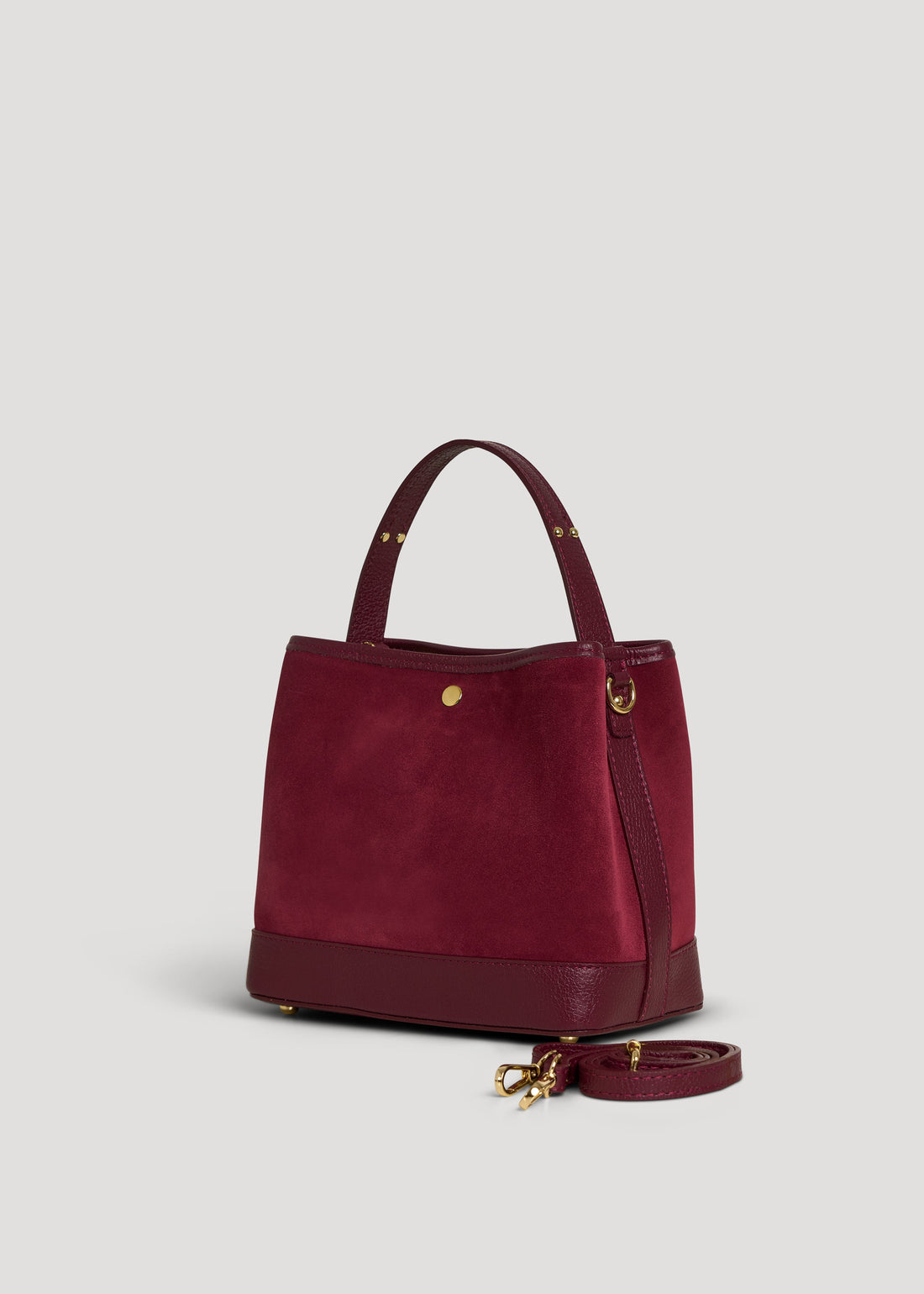 Kendy Bag in Burgundy Suede and Dollar Leather