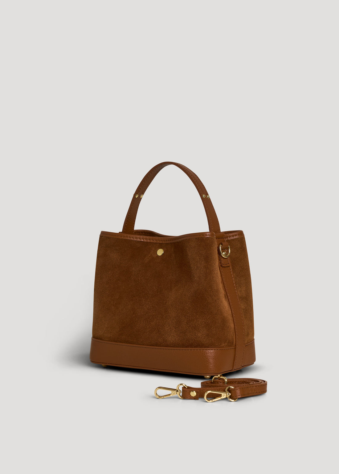 Kendy Bag in Tan Suede and Dollar Leather