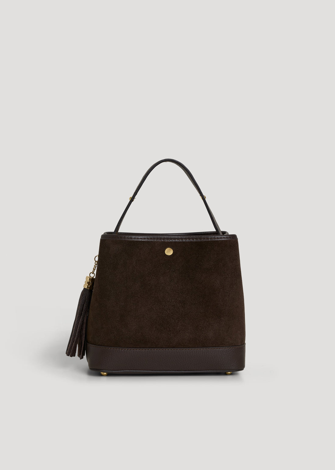 Kendy Bag in Dark Brown Suede and Dollar Leather