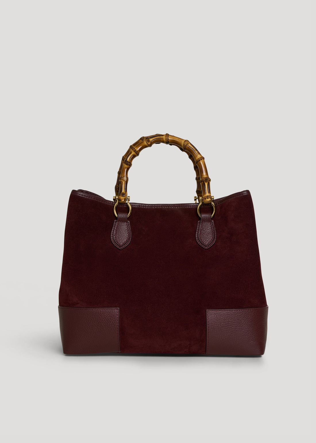 Borsa Bamboo Babe in Camoscio e Pelle Bordeaux