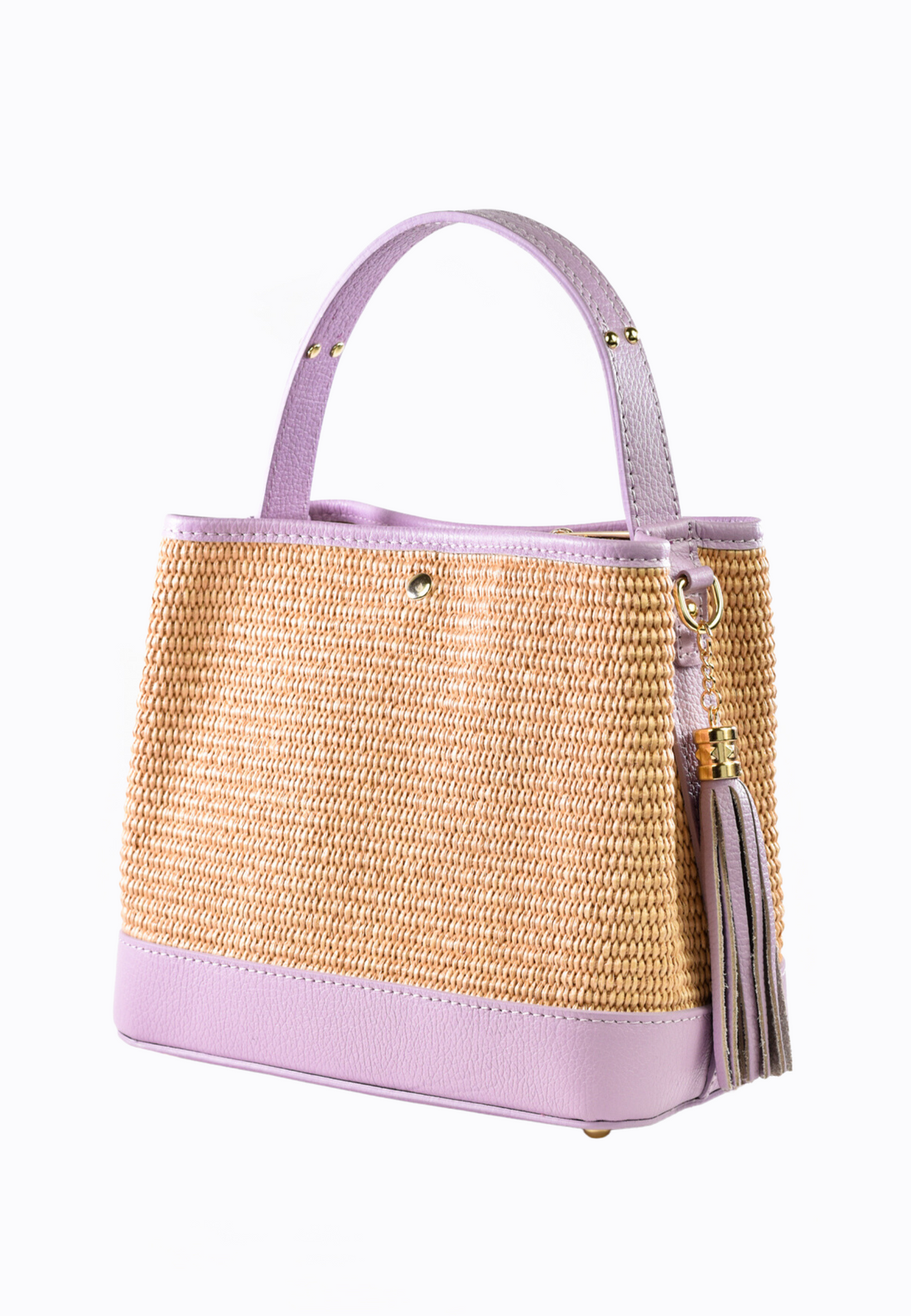 Kendy Bag in Lilac Dollar Leather and Raphia