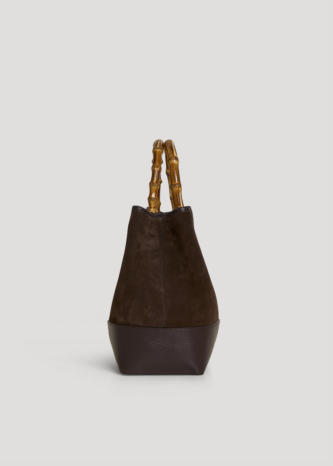Borsa Bamboo Babe in Camoscio e Pelle Testa di moro