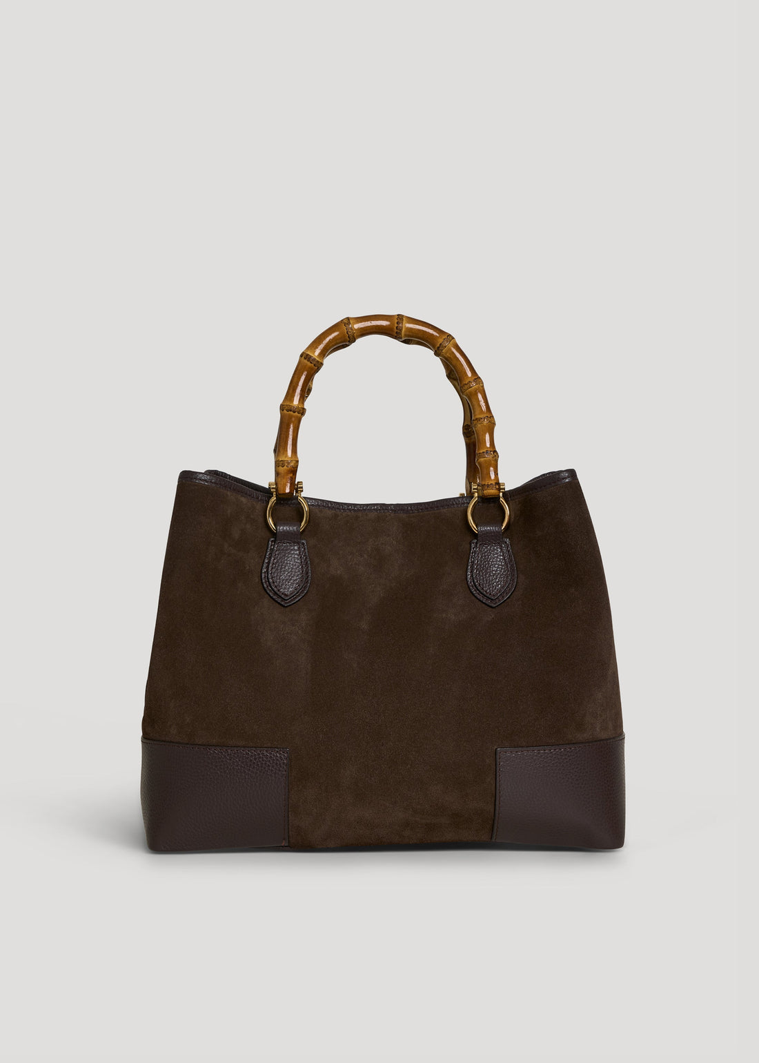 Borsa Bamboo Babe in Camoscio e Pelle Testa di moro