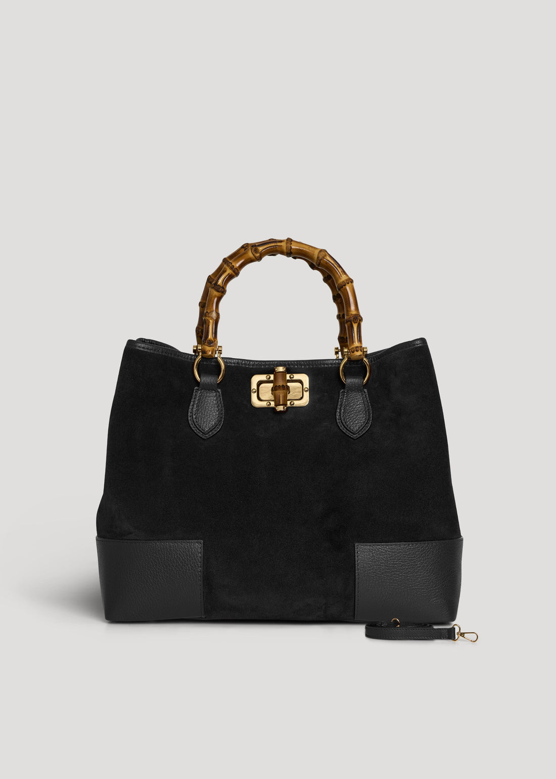 Borsa Bamboo Babe in Camoscio e Pelle Nera
