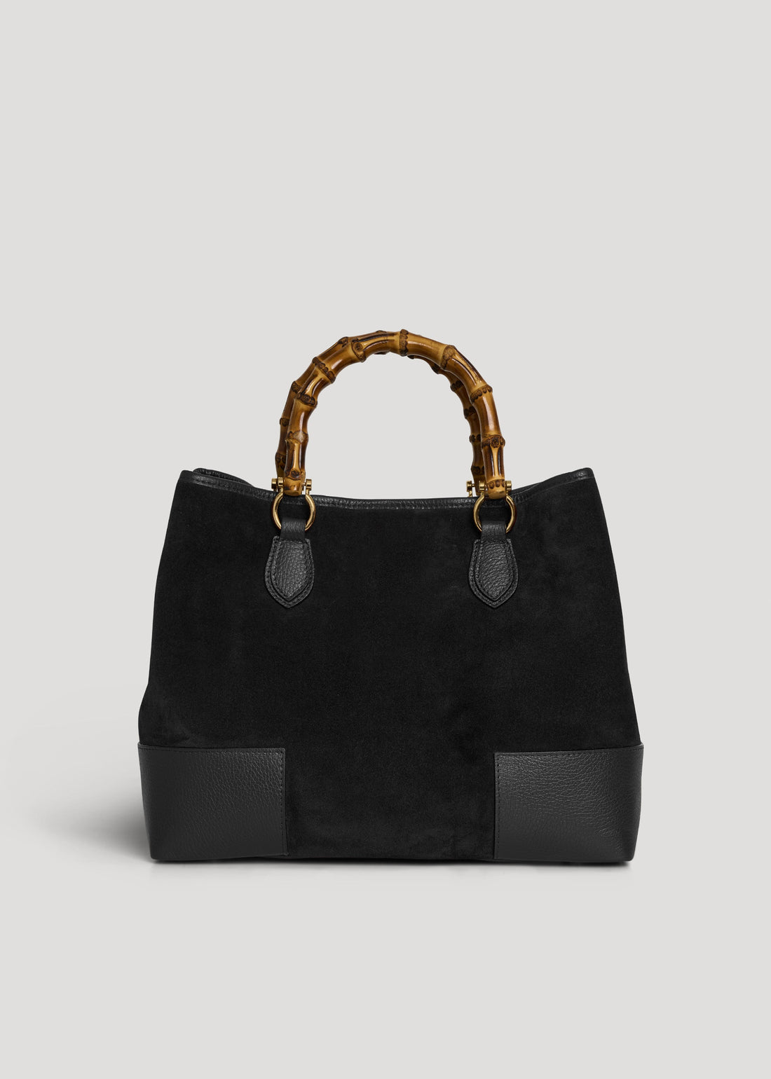Borsa Bamboo Babe in Camoscio e Pelle Nera