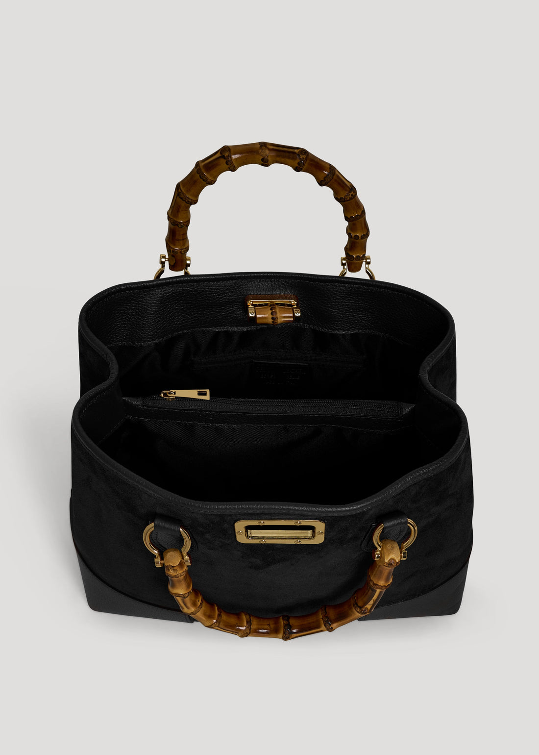 Borsa Bamboo Babe in Camoscio e Pelle Nera