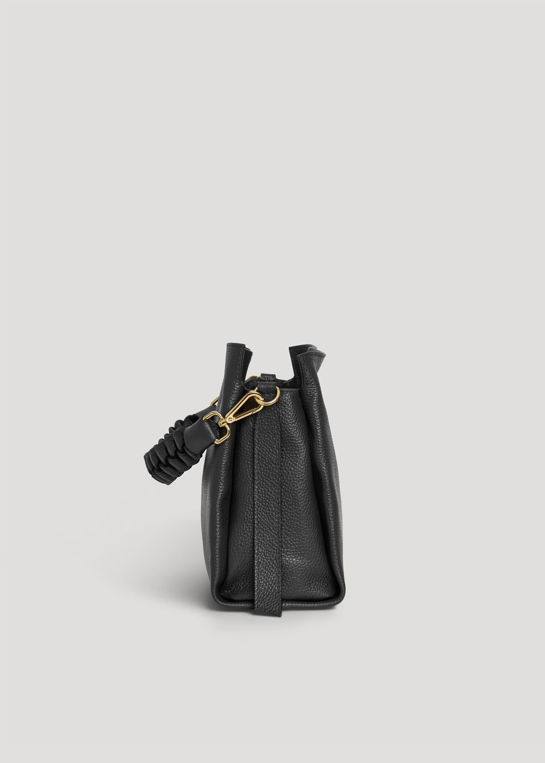 Black Dollar Leather Braid Bag