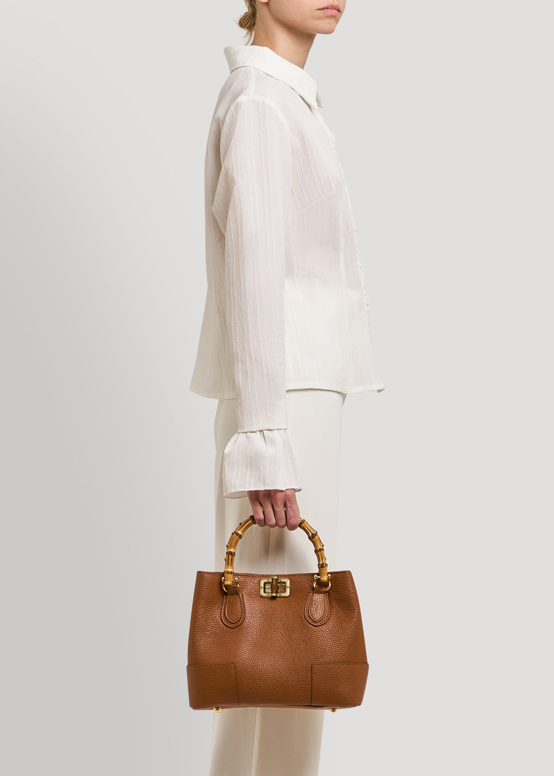 Bamboo Babe Micro bag in Tan Dollar Leather