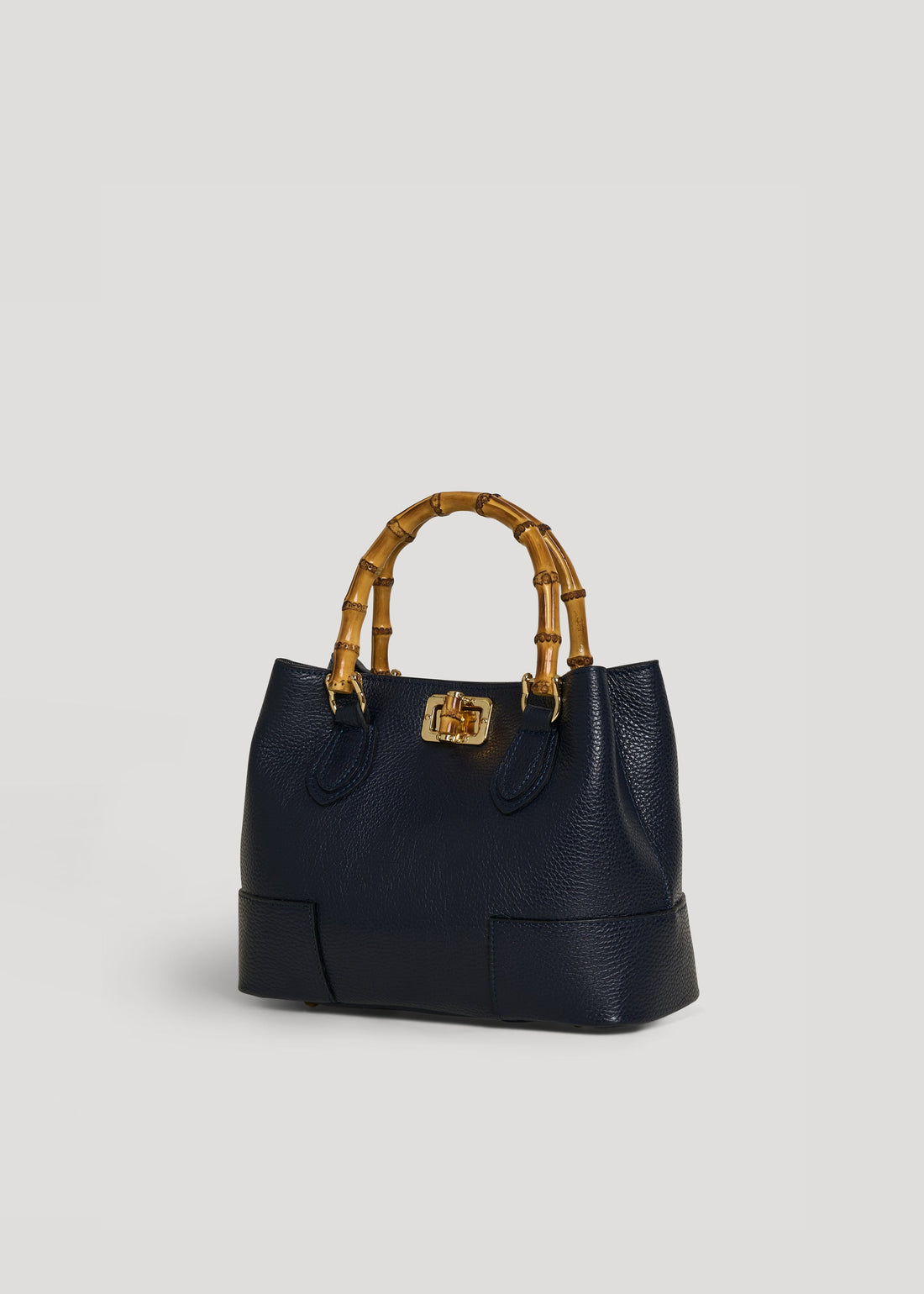 Bamboo Babe Micro Bag in Navy Blue Dollar Leather