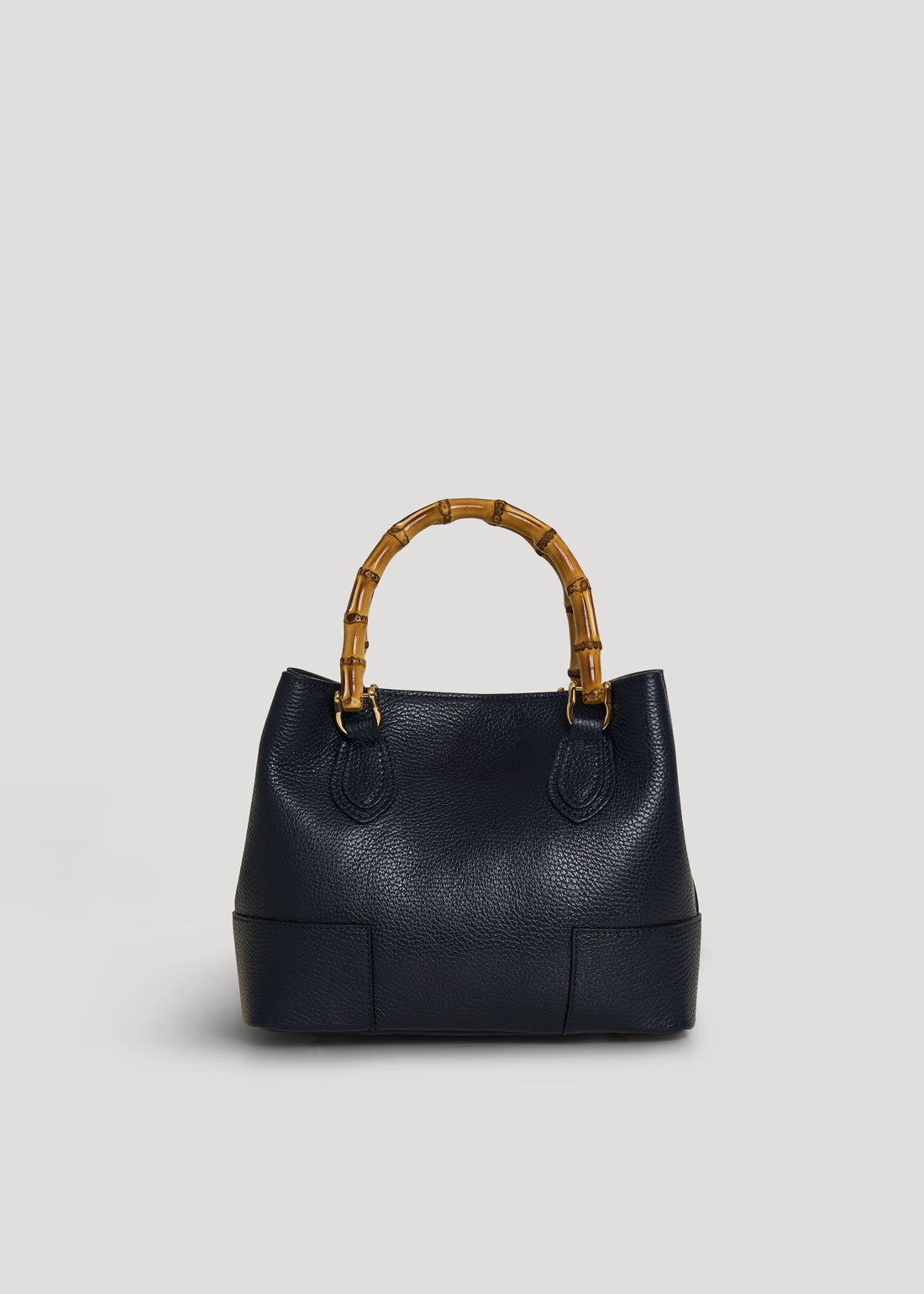 Bamboo Babe Micro Bag in Navy Blue Dollar Leather