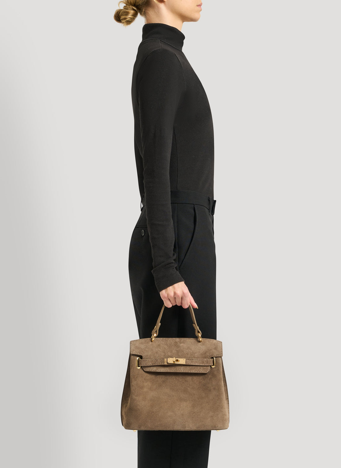 Giselle Bag in Taupe Suede