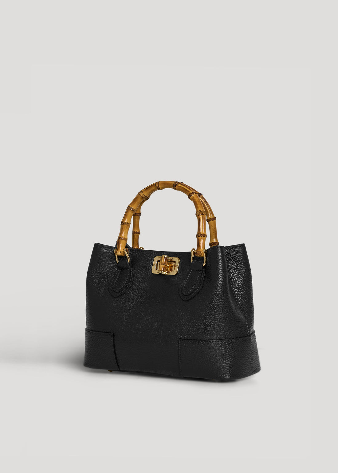 Bamboo Babe Micro Bag in Black Dollar Leather