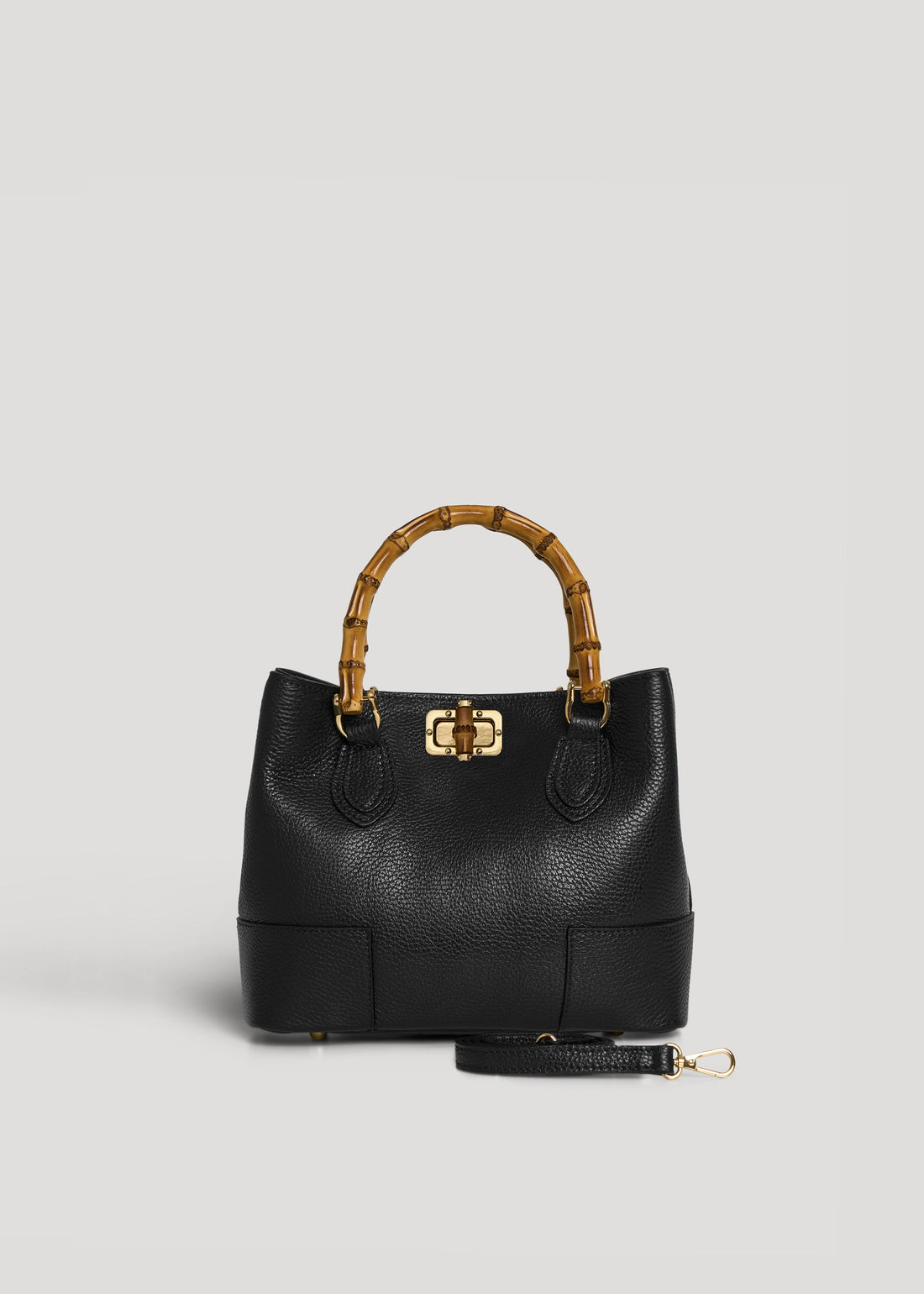 Bamboo Babe Micro Bag in Black Dollar Leather