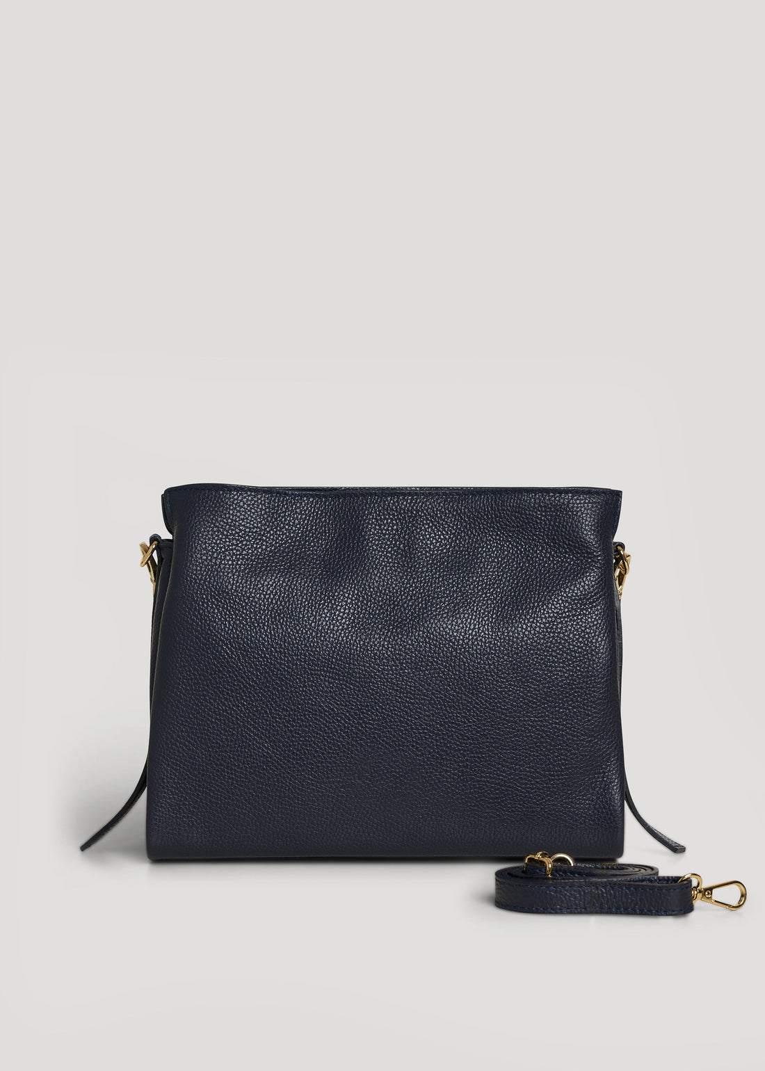 Navy Blue Dollar Leather Braid Bag
