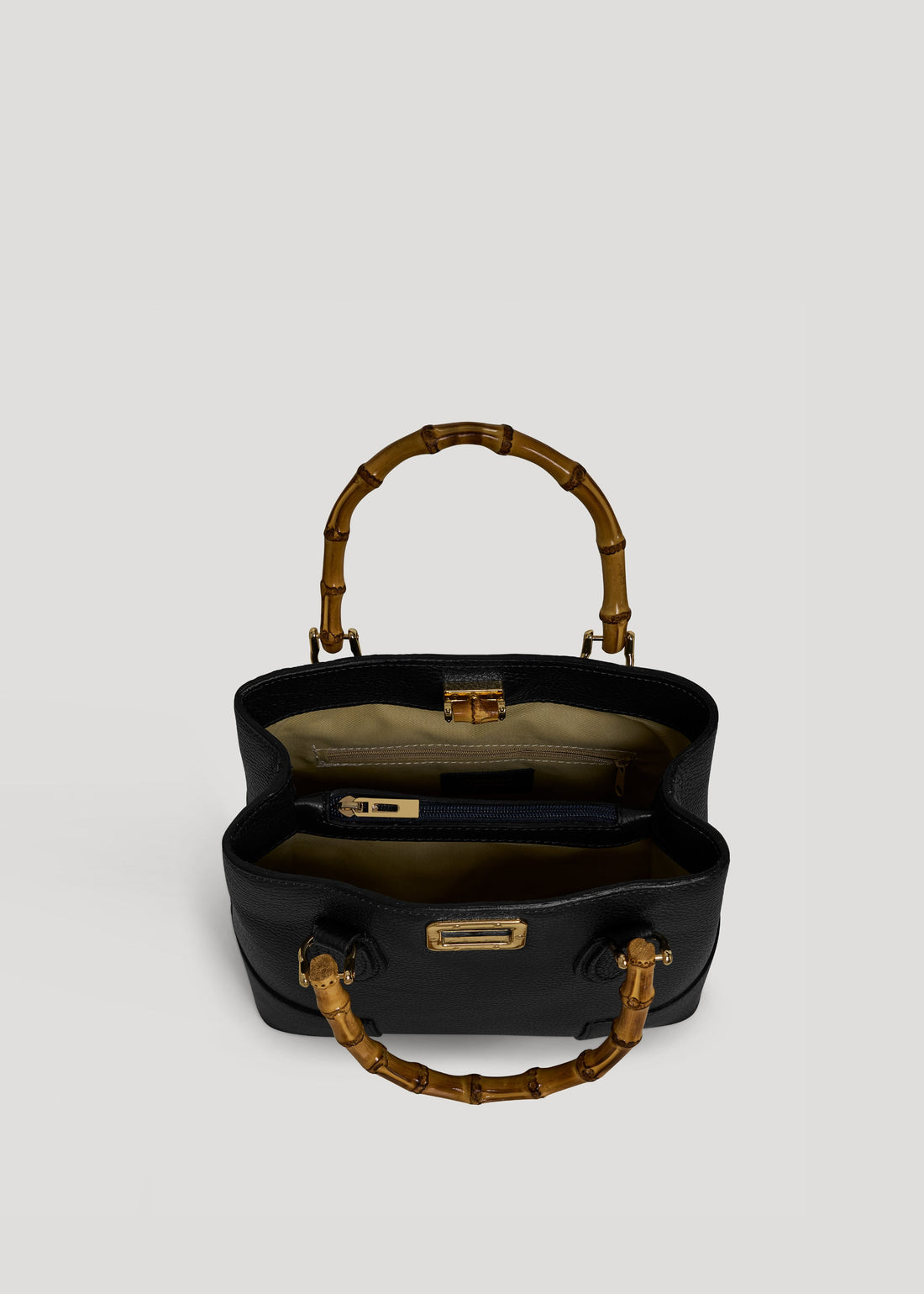 Bamboo Babe Micro Bag in Black Dollar Leather