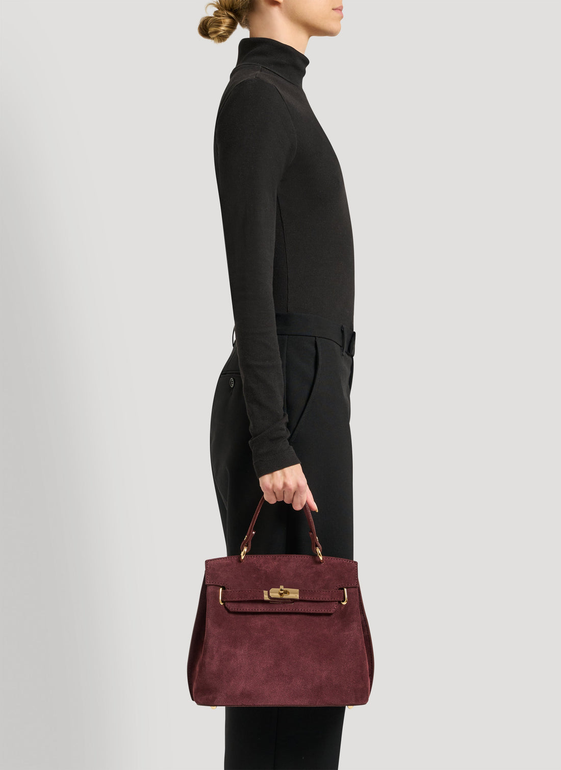 Giselle Bag in Burgundy Suede