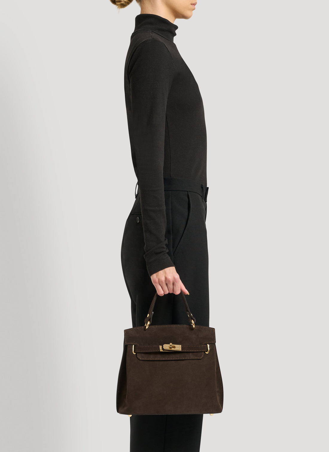Giselle Bag in Dark Brown Suede