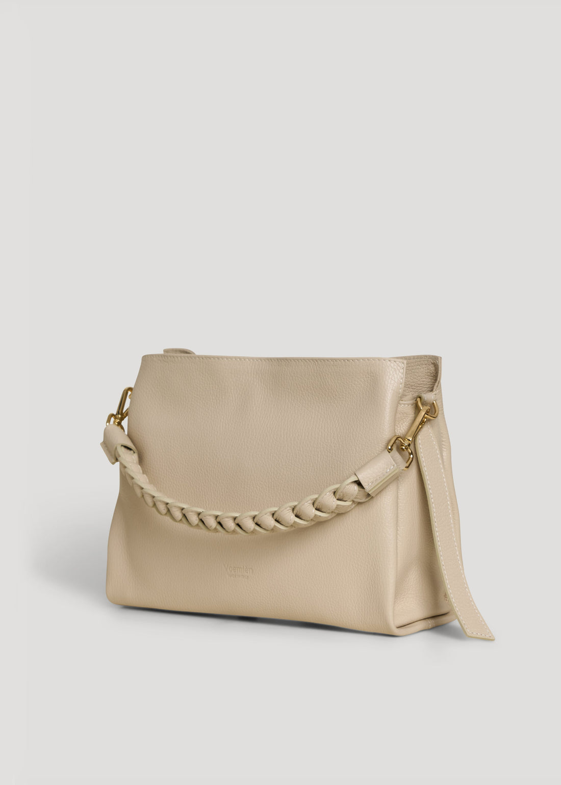 Beige Dollaro Leather Braid Bag