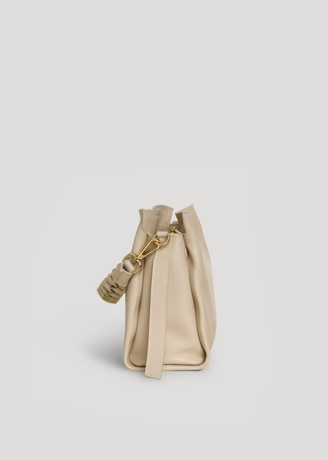 Beige Dollaro Leather Braid Bag