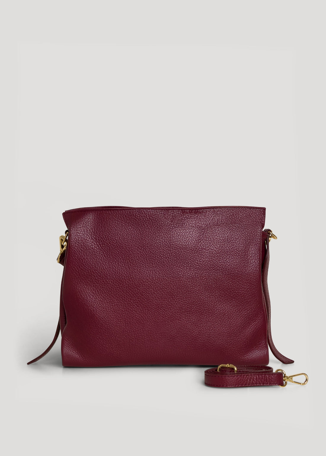 Burgundy Dollar Leather Braid Bag