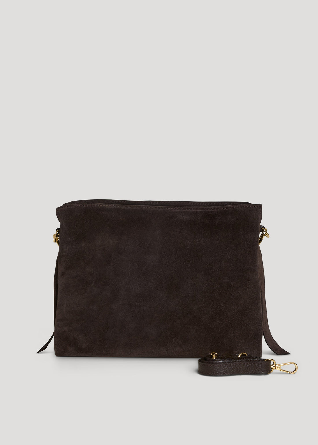 Braid Bag in Dark Brown Suede and Dollar Leather