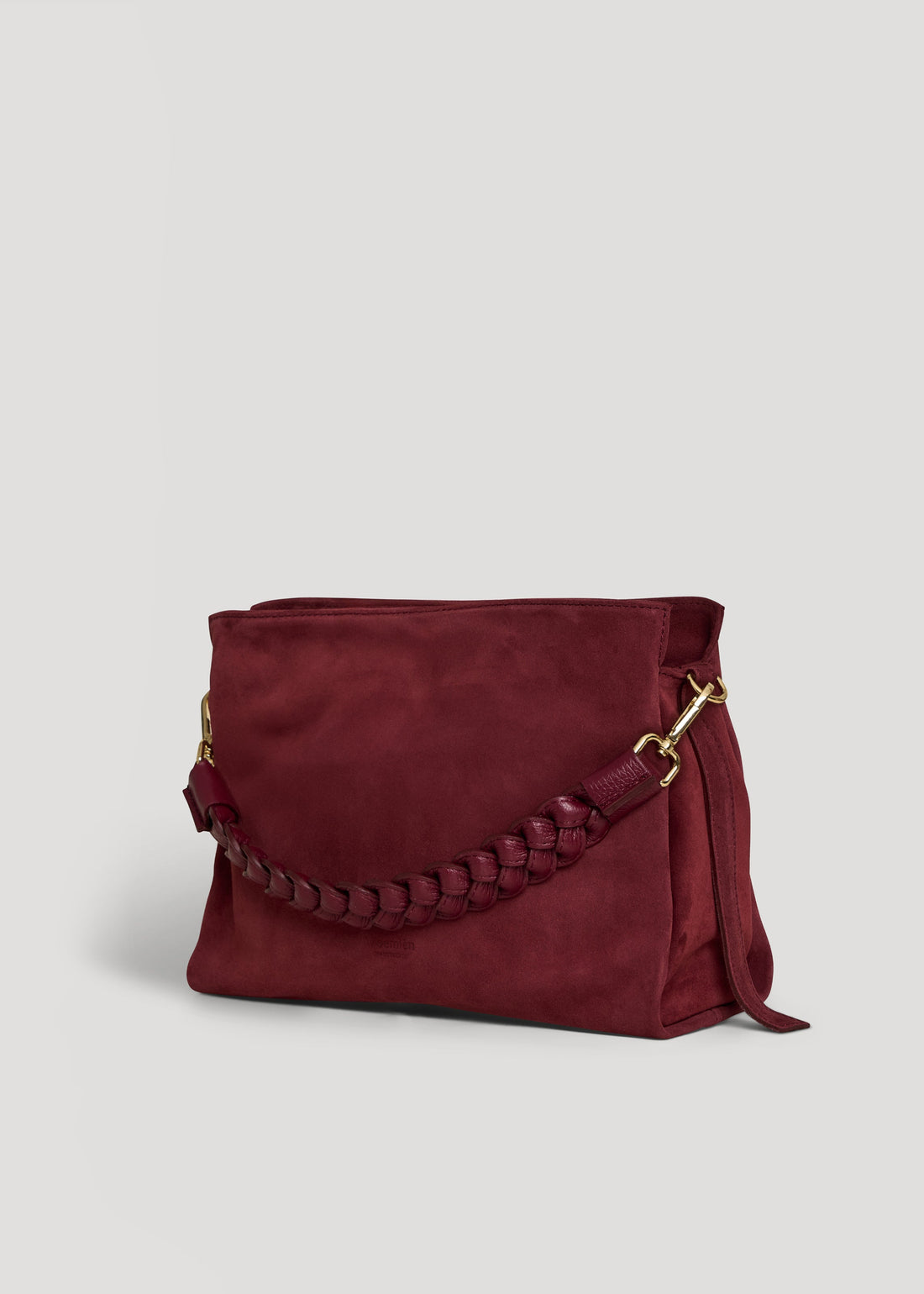 Braid Bag in Burgundy Suede and Dollar Leather