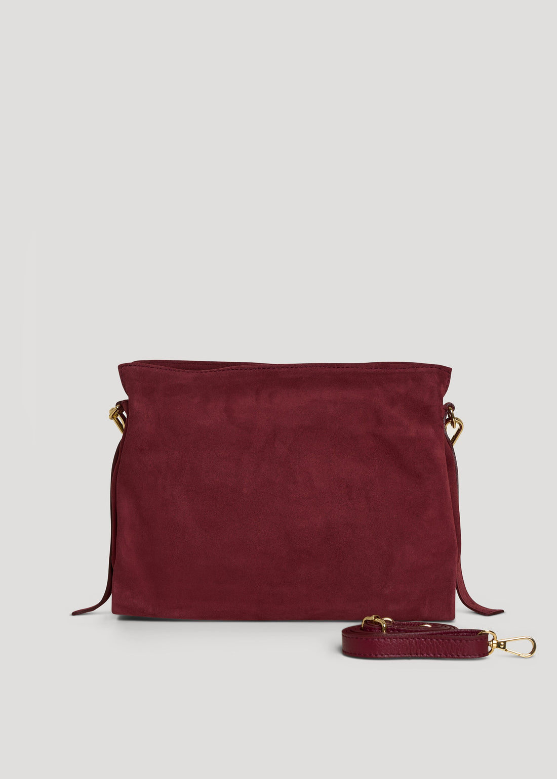 Braid Bag in Burgundy Suede and Dollar Leather